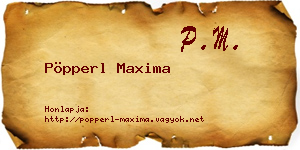 Pöpperl Maxima névjegykártya